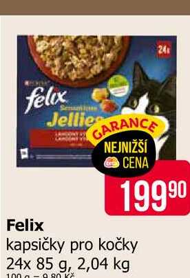 Felix Jellies kapsičky pro kočky 24x 85 g, 2,04 kg 