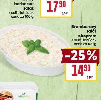 Bramborový salát s koprem z pultu lahůdek cena za 100g