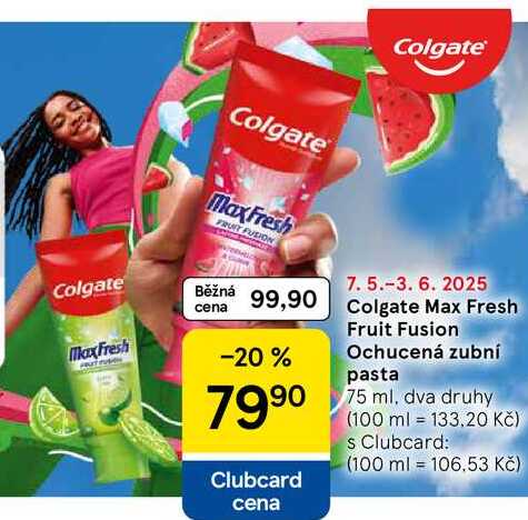 Colgate Max Fresh Fruit Fusion Ochucená zubní pasta, 75 ml, dva druhy  