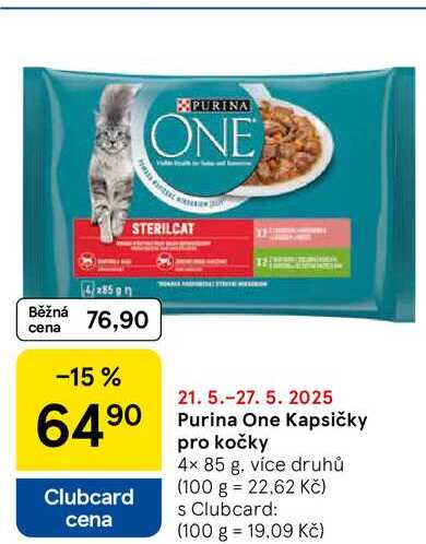 Purina One Kapsičky pro kočky, 4× 85 g, více druhů  