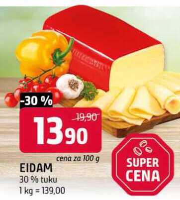Eidam 30% tuku 100 g  