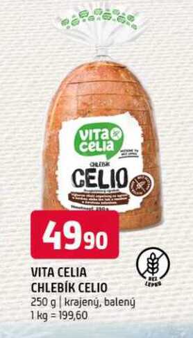 Vita celia chlebík celio 250 g krajený, balený