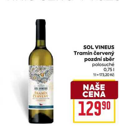 SOL VINEUS Tramín červený pozdní sběr polosuché 0,75l