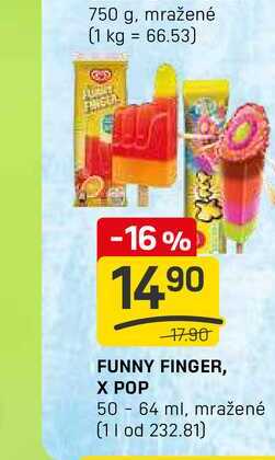 FUNNY FINGER, X POP 50 64 ml, mražené
