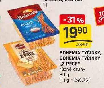 BOHEMIA TYČINKY ,,Z PECE" různé druhy 80 g
