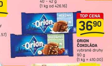 ORION ČOKOLÁDA vybrané druhy 90 g