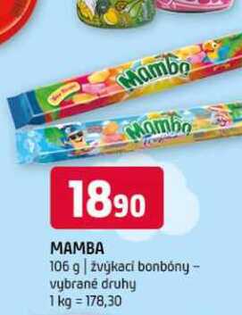 Mamba 106 g žvýkací bonbóny vybrané druhy 