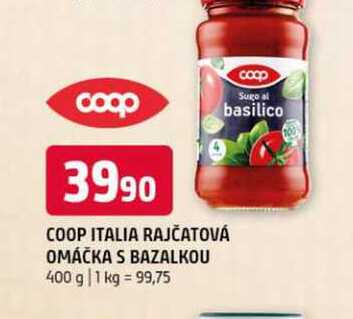 Coop italia rajčatová omáčka s bazalkou 400 g 