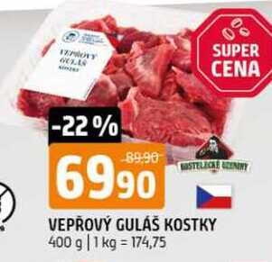 Guláš vepřový kostky 400g
