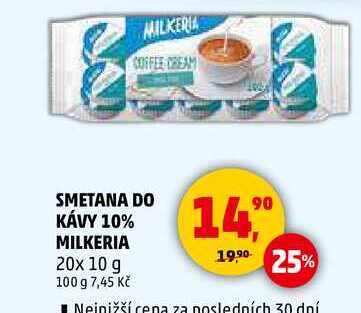 SMETANA DO KÁVY 10% MILKERIA, 20x 10 g  