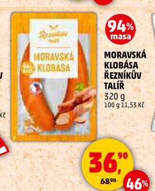 MORAVSKÁ KLOBÁSA ŘEZNÍKŮV TALÍŘ, 320 g 
