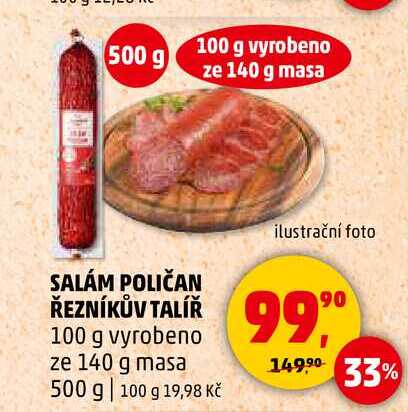 SALÁM POLIČAN ŘEZNÍKŮV TALÍŘ, 100 g  