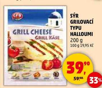 SÝR GRILOVACÍ TYPU HALLOUMI, 200 g 