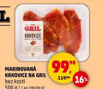 MARINOVANÁ KRKOVICE NA GRIL bez kosti, 500 g 