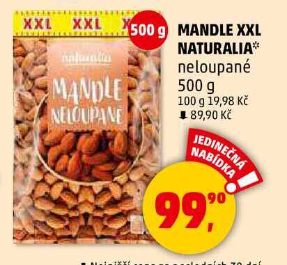 MANDLE XXL NATURALIA neloupané, 500 g 