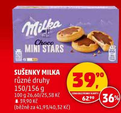 SUŠENKY MILKA různé druhy, 150/156 g