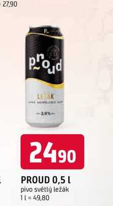 PROUD 0,5 L pivo světlý ležák, plechovka