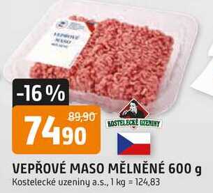VEPŘOVÉ MASO MĚLNĚNÉ 600 g