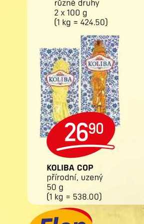 KOLIBA COP přírodní, uzený 50 g