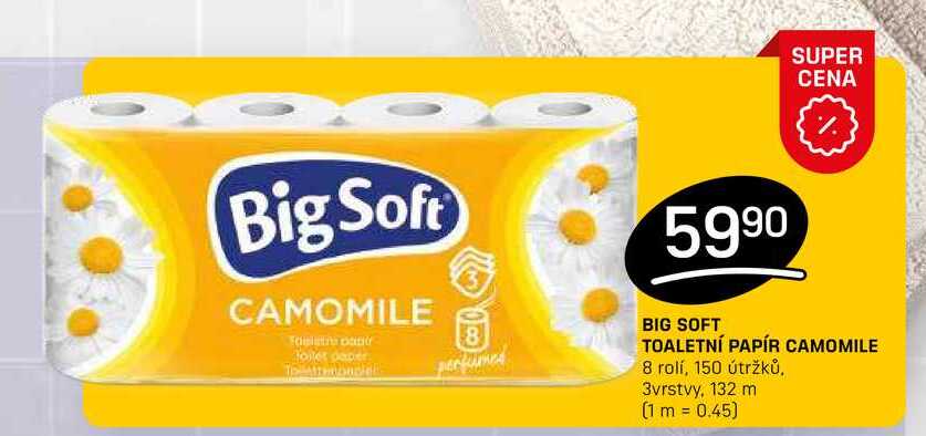 BIG SOFT TOALETNÍ PAPÍR CAMOMILE 8 rolí