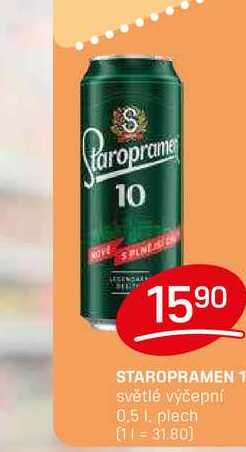STAROPRAMEN 10 světlé výčepní 0.5l, plech
