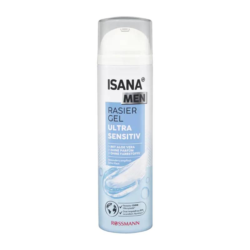 ISANA Men Gel na holení Ultra sensitive, 200 ml