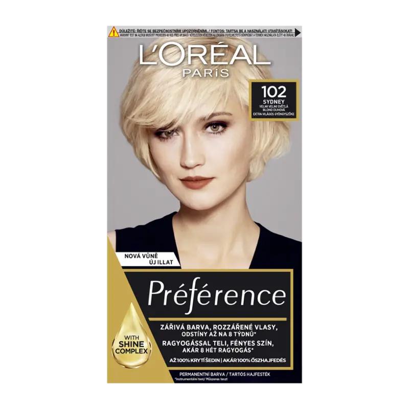 L'Oréal Barva na vlasy Préférence 102 Sydney velmi velmi světlá blond duhová, 1 ks