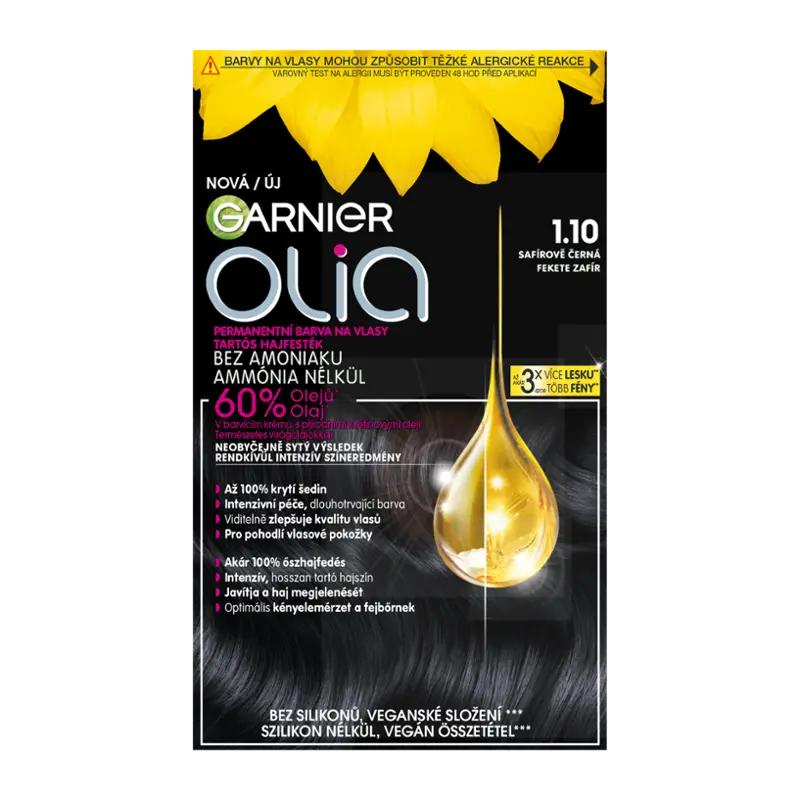 Garnier Permanentní barva na vlasy Olia bez amoniaku 1.10 safírově černá, 1 ks