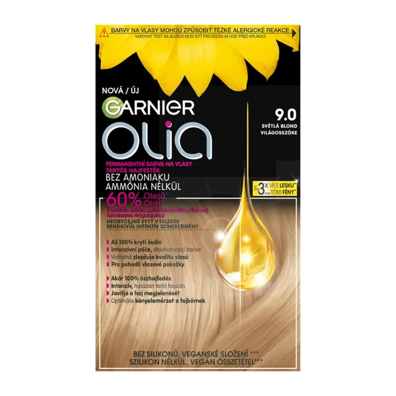 Garnier Permanentní barva na vlasy Olia bez amoniaku 9.0 světlá blond, 1 ks