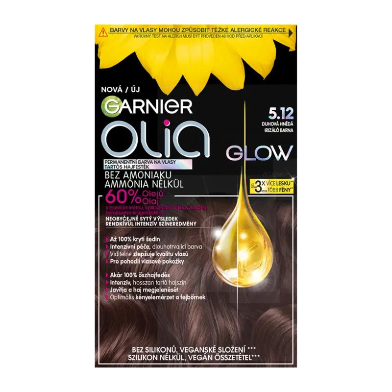 Garnier Permanentní barva na vlasy Olia bez amoniaku Glow 5.12 duhová hnědá, 1 ks