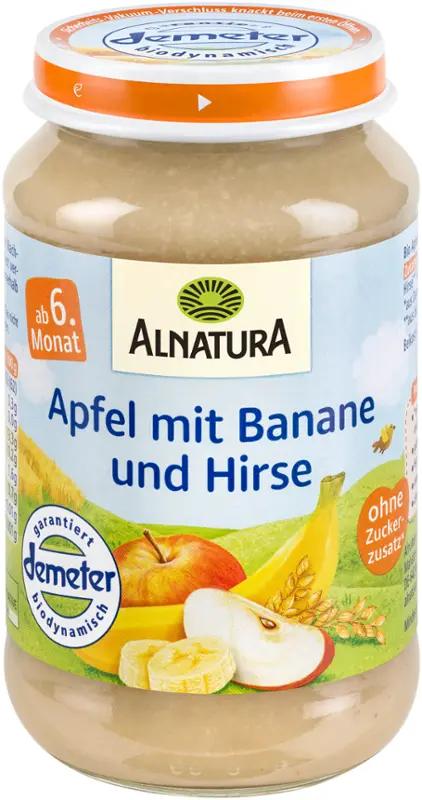 Alnatura BIO Ovocný příkrm jablko, banán a jáhly, 190 g