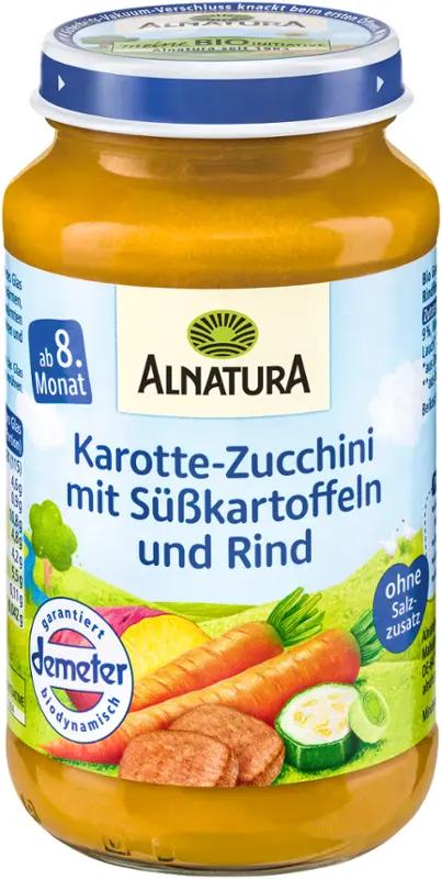 Alnatura BIO Příkrm mrkev a cuketa s batáty a hovězím, 220 g