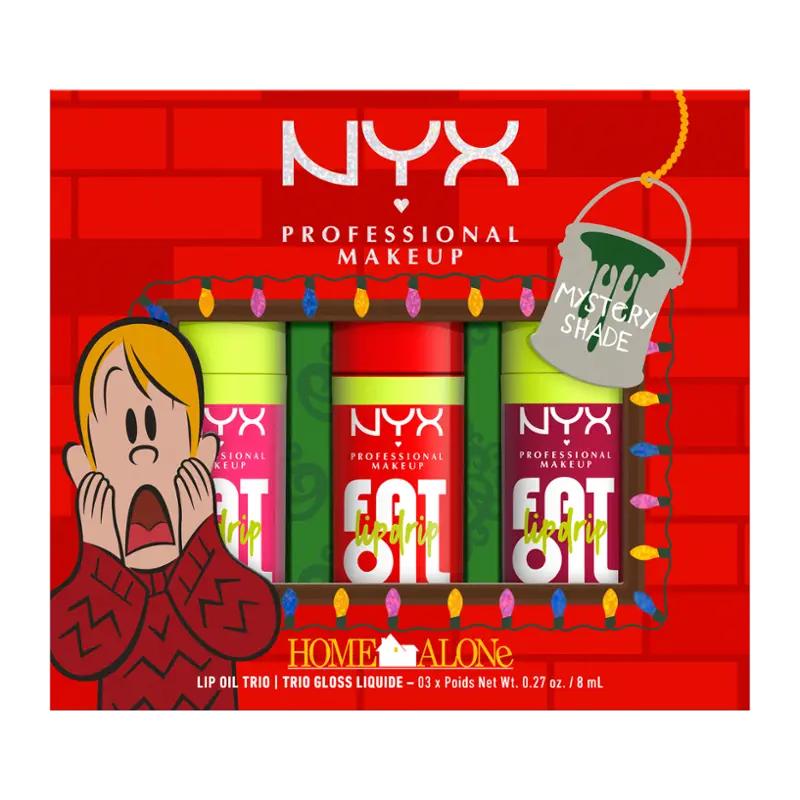 NYX Professional Makeup Sada lesků na rty Home Alone Fat Oil Lip Drip Trio Kit 03, 1 ks