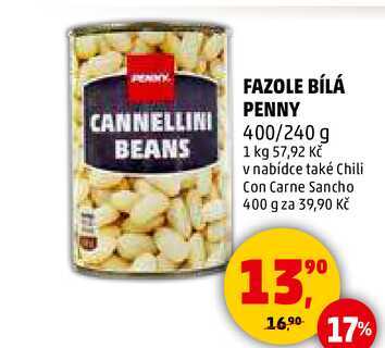 FAZOLE BÍLÁ PENNY, 400/240 g 