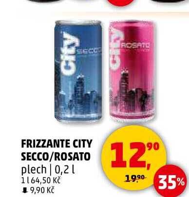 FRIZZANTE CITY SECCO/ROSATO plech, 0,2 l