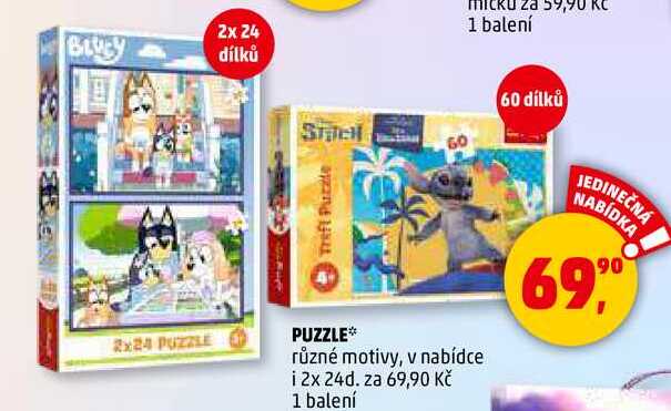 PUZZLE různé motivy, 1 balení