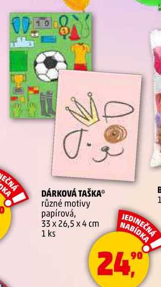 DÁRKOVÁ TAŠKA různé motivy papírová, 33 x 26,5 x 4 cm, 1 ks 