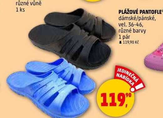 PLÁŽOVÉ PANTOFLE dámské/pánské, vel. 36-46, různé barvy, 1 pár