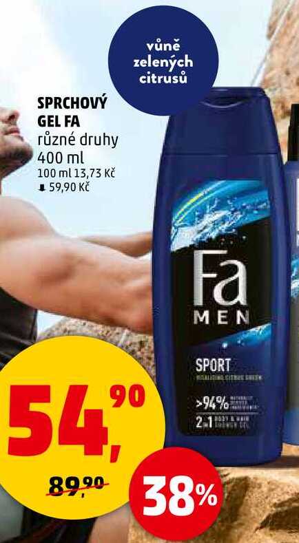 SPRCHOVÝ GEL FA různé druhy, 400 ml 