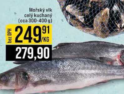 Mořský vlk celý kuchaný (cca 300-400 g)