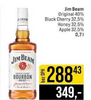 Jim Beam Original 40% Black Cherry 32.5% Honey 32,5% Apple 32,5% 0,7l