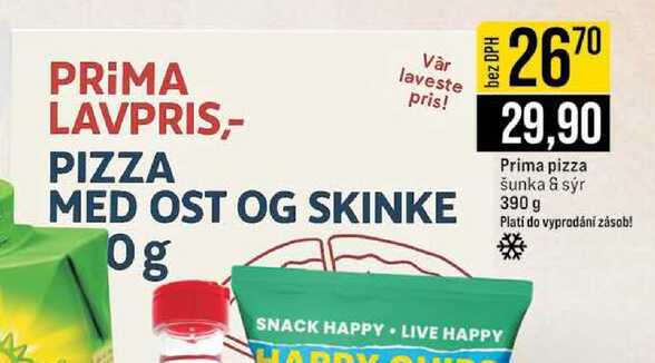 Prima pizza šunka & sýr 390 g 