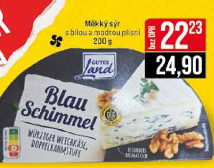 Měkký sýr s bilou a modrou plisni 200 g 