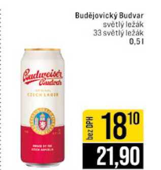 Budějovický Budvar světlý ležák 33 světlý ležák 0,5l