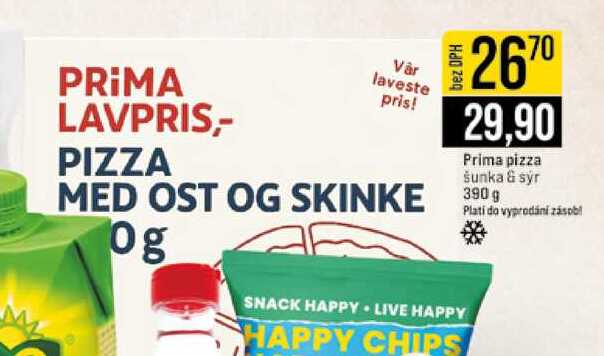 Prima pizza šunka & syr 390g
