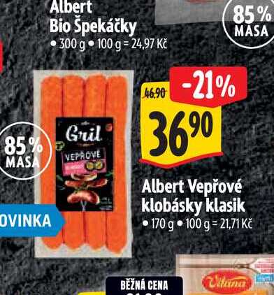  Albert Vepřové klobásky klasik 170 g 