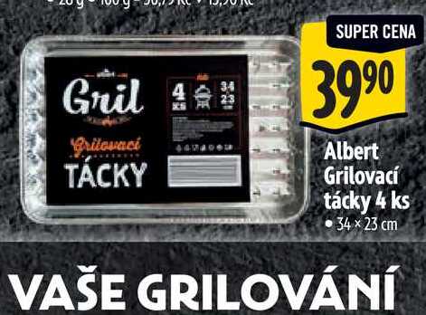  Albert Grilovací tácky 4 ks 34 x 23 cm 