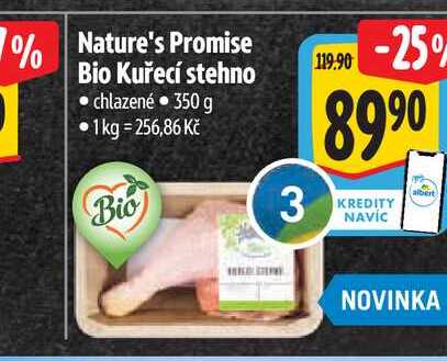   Nature's Promise Bio Kuřecí stehno  350 g