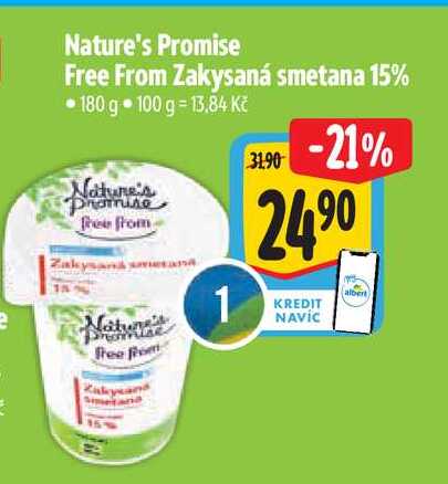   Nature's Promise Free From Zakysaná smetana 15%  180 g 