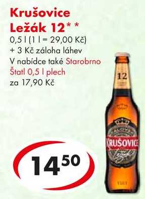 Krušovice Ležák 12, 0,5 l